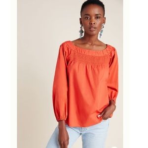 Anthropologie Smocked Swing Blouse